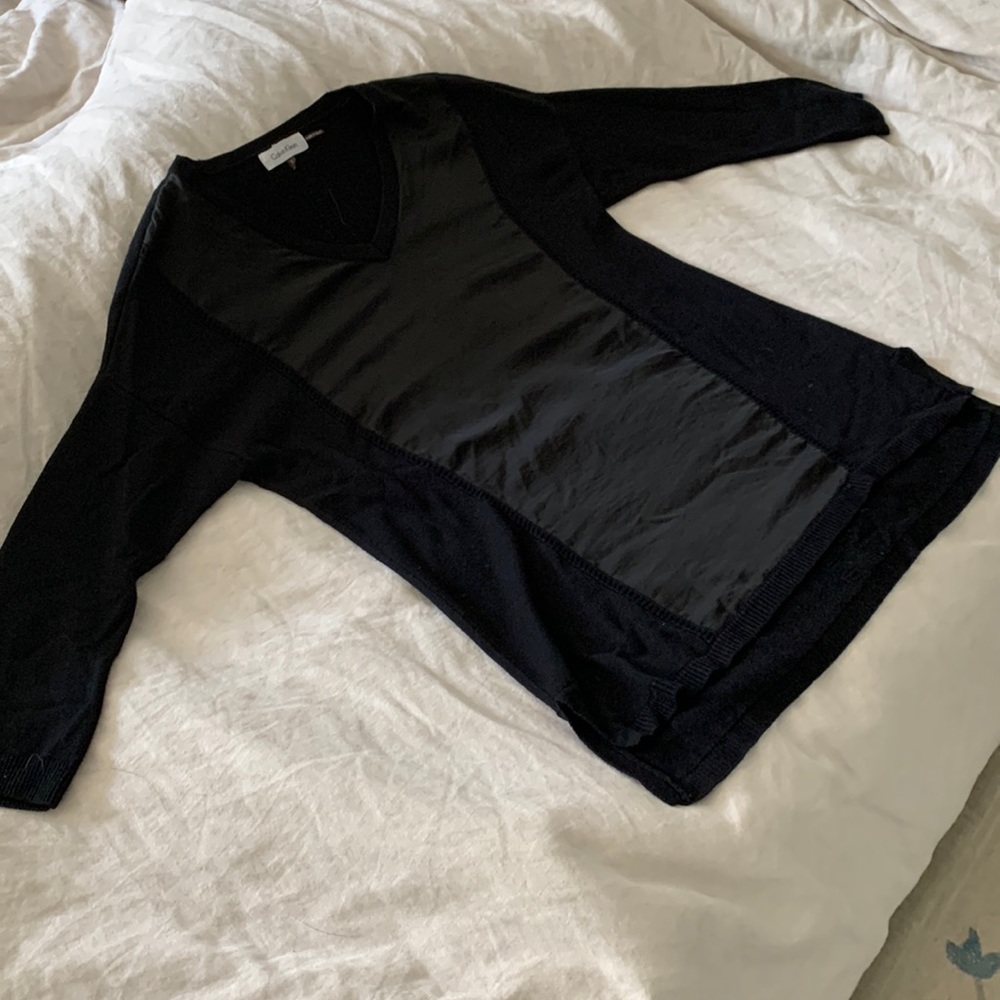 Calvin Klein Black Silk Front Tunic